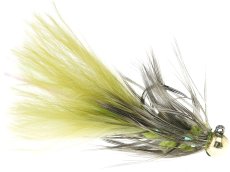 画像1: ジグラゲ ライトオリーブ　GoFly 純国産 管理釣り場  爆釣フェザージグ　GoFly Custom Fly　Premium Trout(プレミアムトラウト) (1)