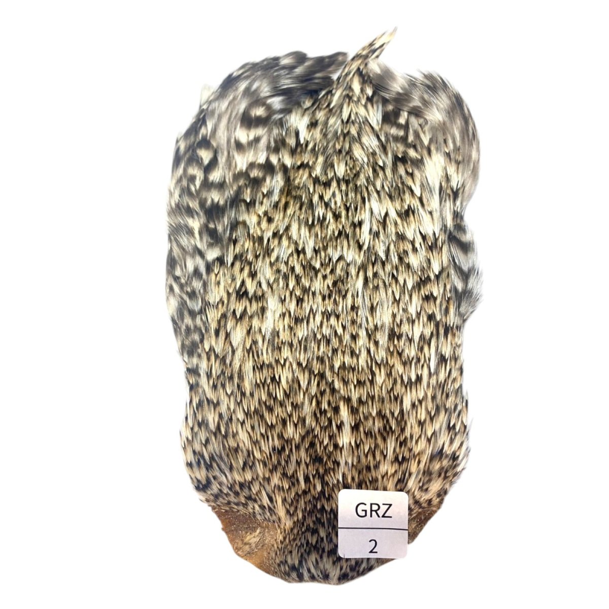画像1: インドコックケープ India Cock Neck Cape　グリズリー　NO02 (1)