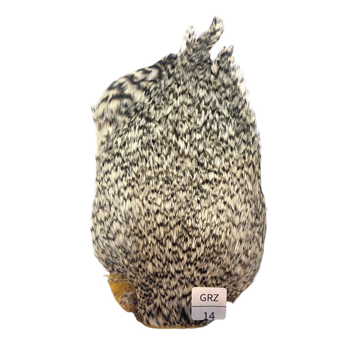画像1: インドコックケープ India Cock Neck Cape　グリズリー　NO14 (1)
