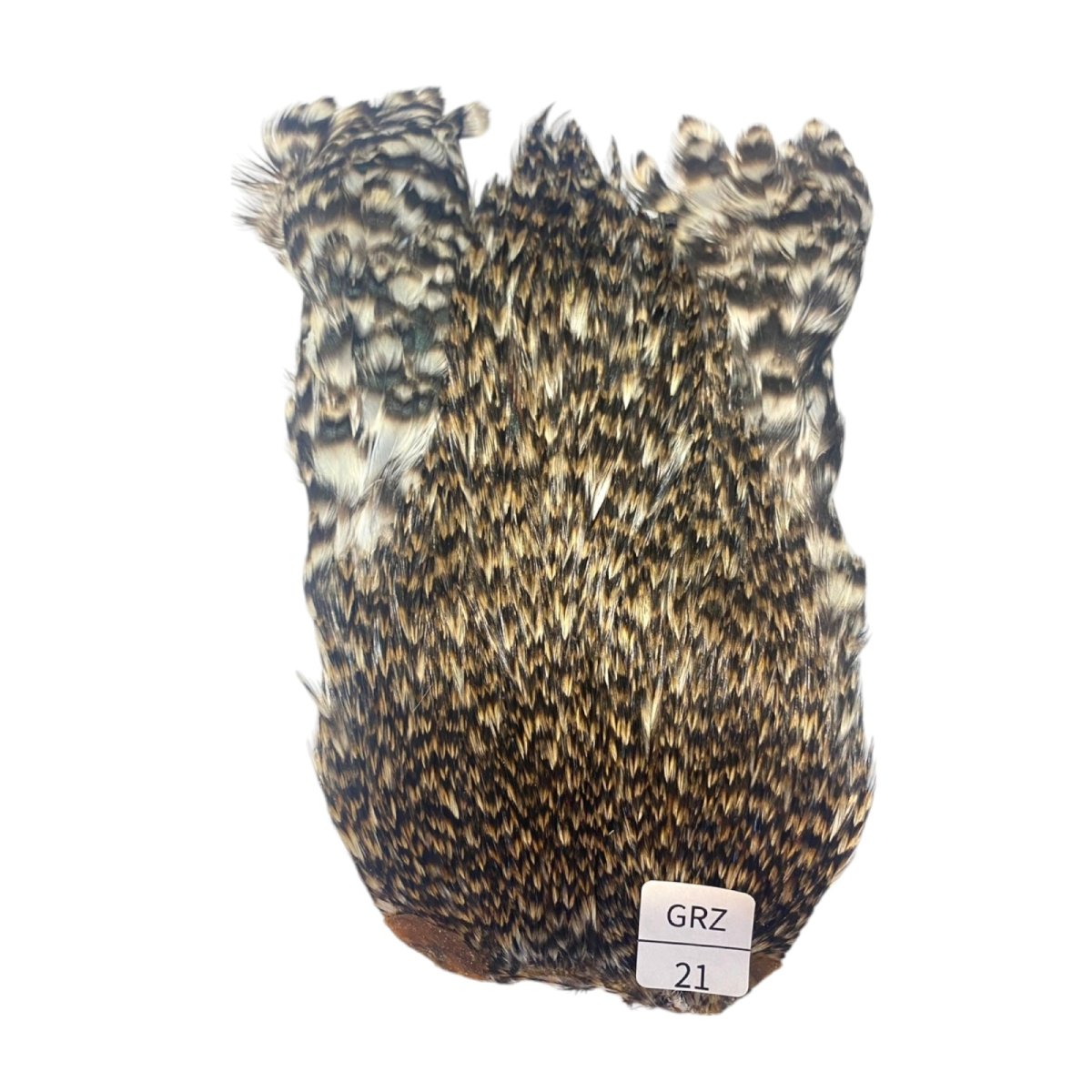 画像1: インドコックケープ India Cock Neck Cape　グリズリー　NO21 (1)